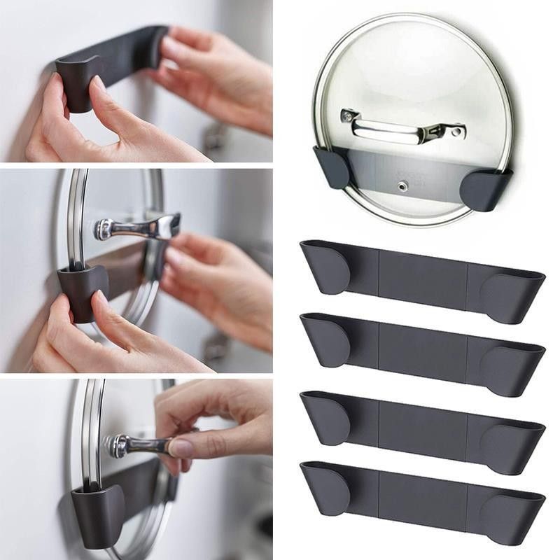 Pot Lid Organizer for Cabinet, 6 Pack Universal Pan Lids Organizers Wall Mount Pan Top Storage Organizer Rack Inside Cabinet Door — image 5