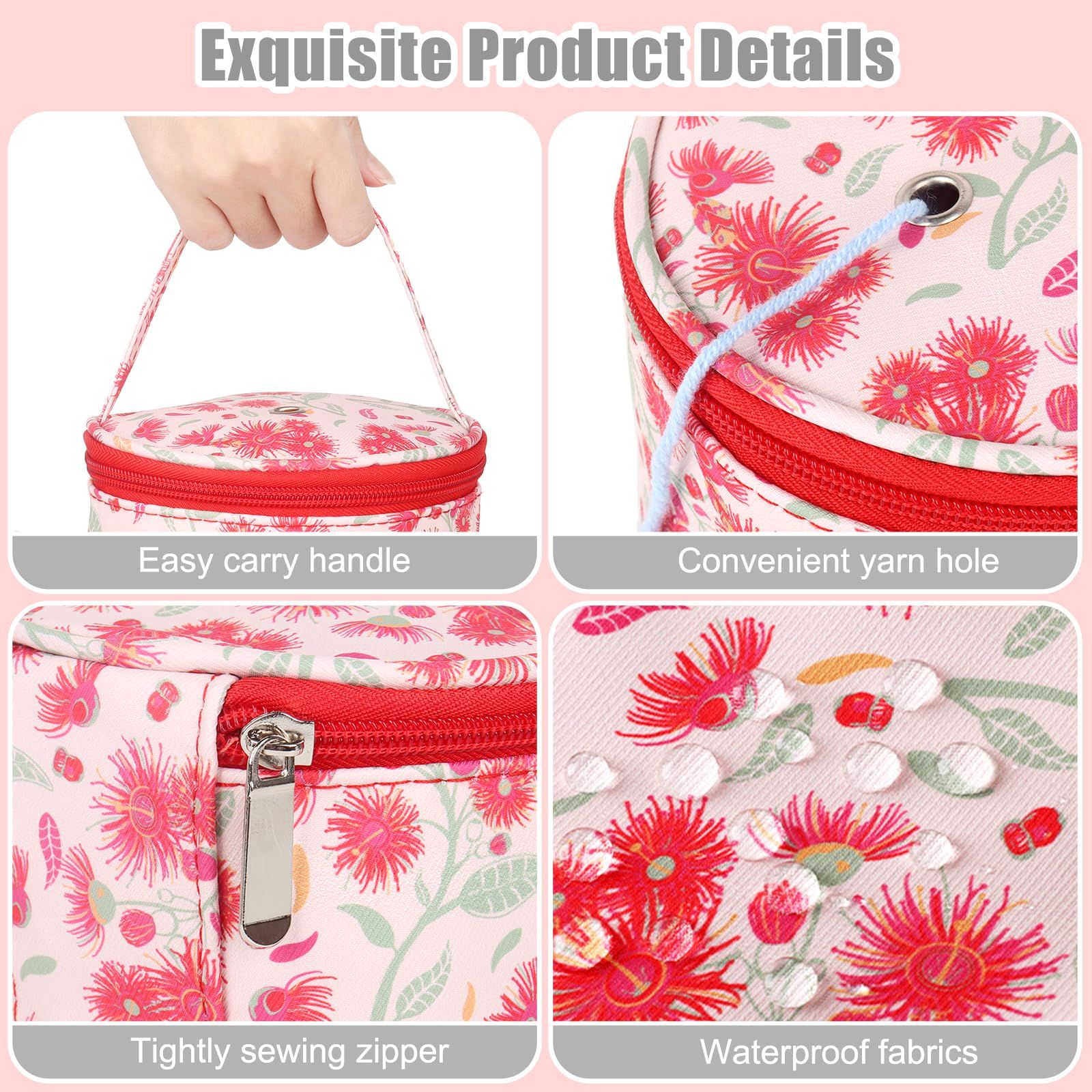 Small Yarn Storage Bag, Portable Knitting Bag with Hole for Crochet Beginners and Young, Small Size Knitting Projects Organizer โ image 2