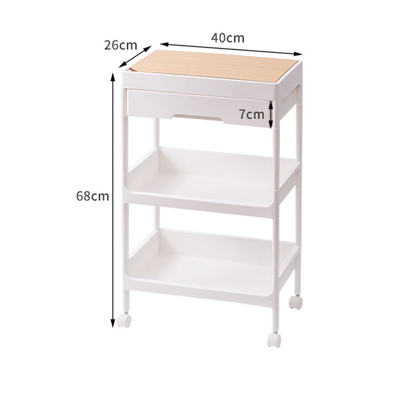 Rolling Cart Large Capacity Eco Friendly PP MDF Sturdy Construction Space Saving Utility Cart For Beauty Salon Dormitory 3 Tier, with Cover and Wheel โ image 2