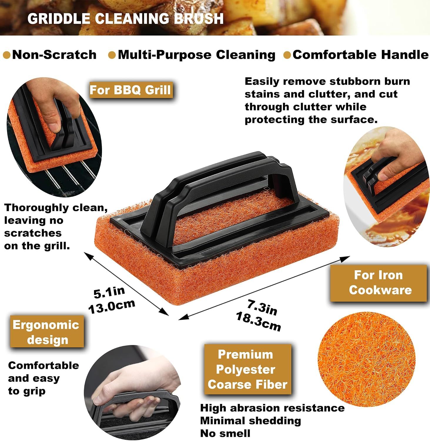 8pcs Professional Griddle Accessories Kit - Heavy Duty Stainless Steel Grill Spatula Set for Grill Griddle Hibachi Flat Top Outdoor Cooking - Great Grill Gift — image 5