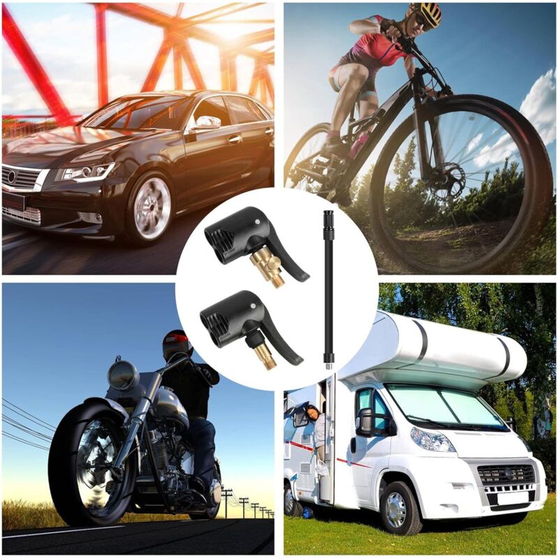 2 pcs Car Tire Valve Adapter, Inflator Nozzle, Adapter, Threaded Replacement Pump Head With Double Valve, For Car — image 4