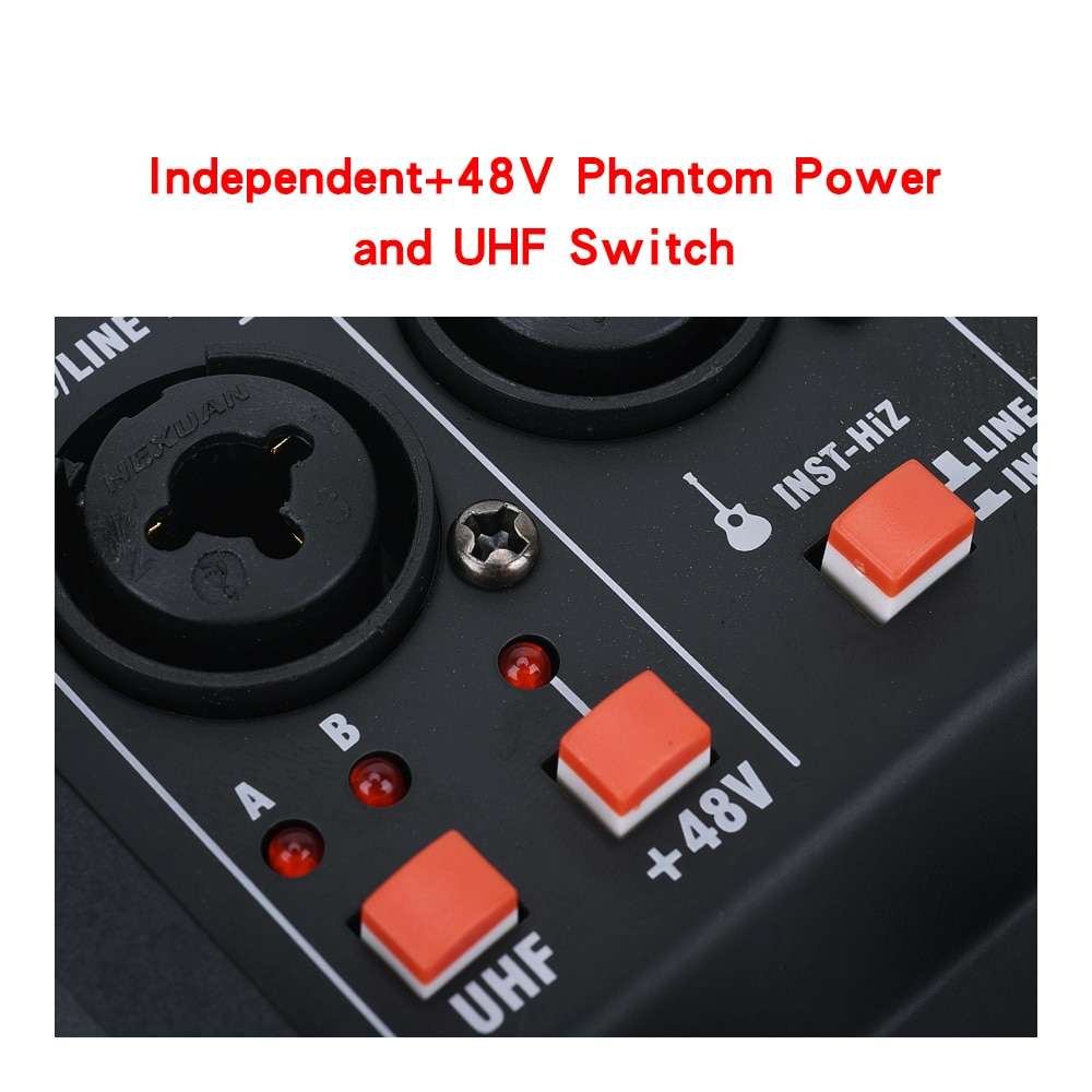 HRIDZ EMC-G04 Audio Mixer with UHF Wireless Microphone for DJ Karaoke PC Record — image 5