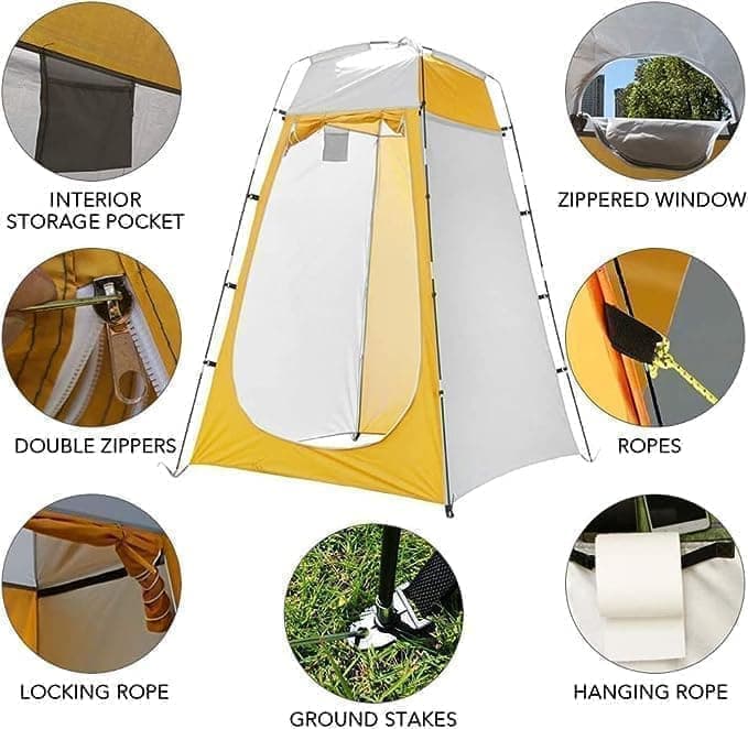 Pop-up Tent Changing Room 120x120x190 cm, Foldable Outdoor Camping Shelter with Inner Pocket, Multicolored — image 5