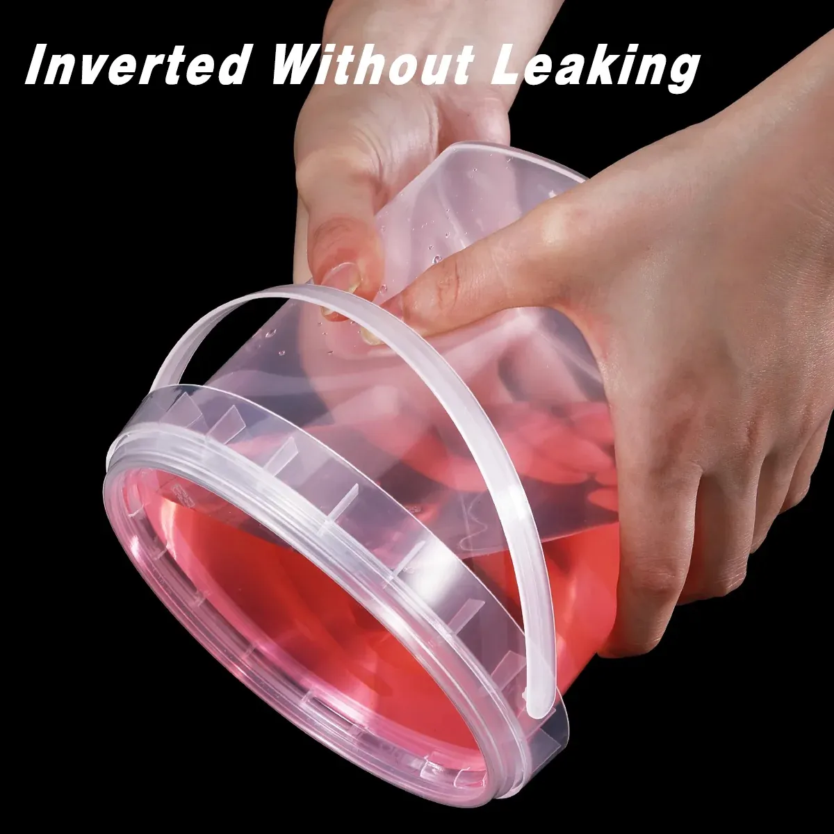 20pcs Plastic Round Bucket with Lid Transparent Portable Storage Gift Container - Round 1000ml — image 6