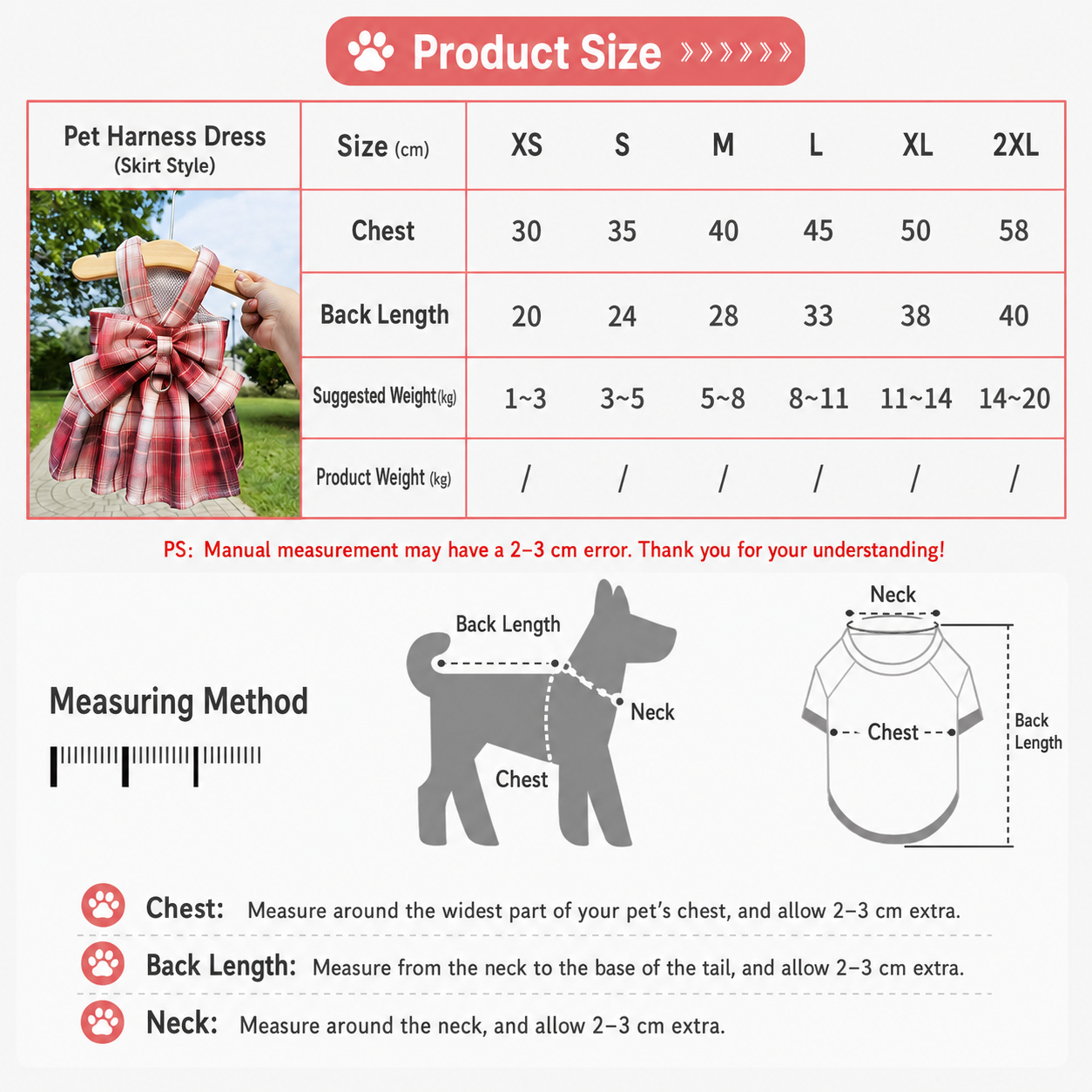 Navy Blue Plaid Pet Harness Dress with Leash for Small Dogs and Cats L Size Bow Design Vest Outfit Walking Accessory — image 6