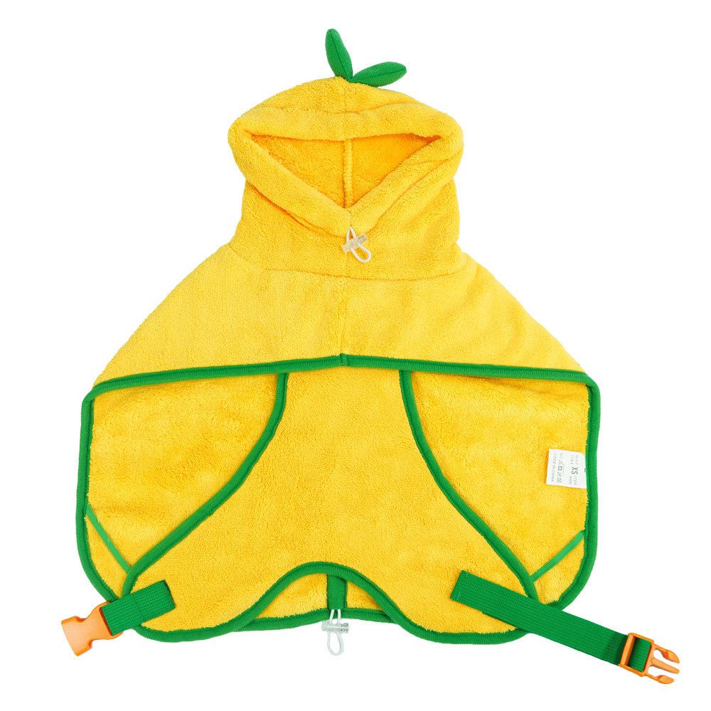 Pet Bathrobe Hooded Quick Dry Yellow - L