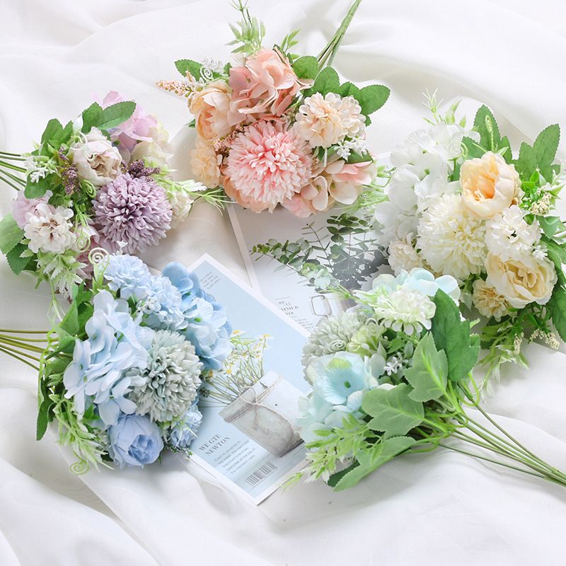 7-Branch Handheld Artificial Bouquet | Ins-Style Spring Romance, Long-Lasting Healing Little Happiness/7-prong rose hydrangea [enchanting purple] — image 2