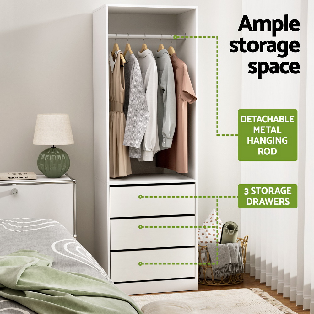 Artiss Wardrobe Clothes Closet Storage Organizer White — image 5