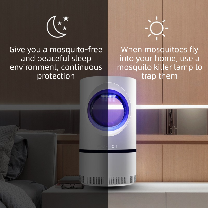 2-Pack Silent UV LED Mosquito Killer Lamp - Indoor Physical Insect Trap & Fly Catcher with USB Power for Home โ image 2