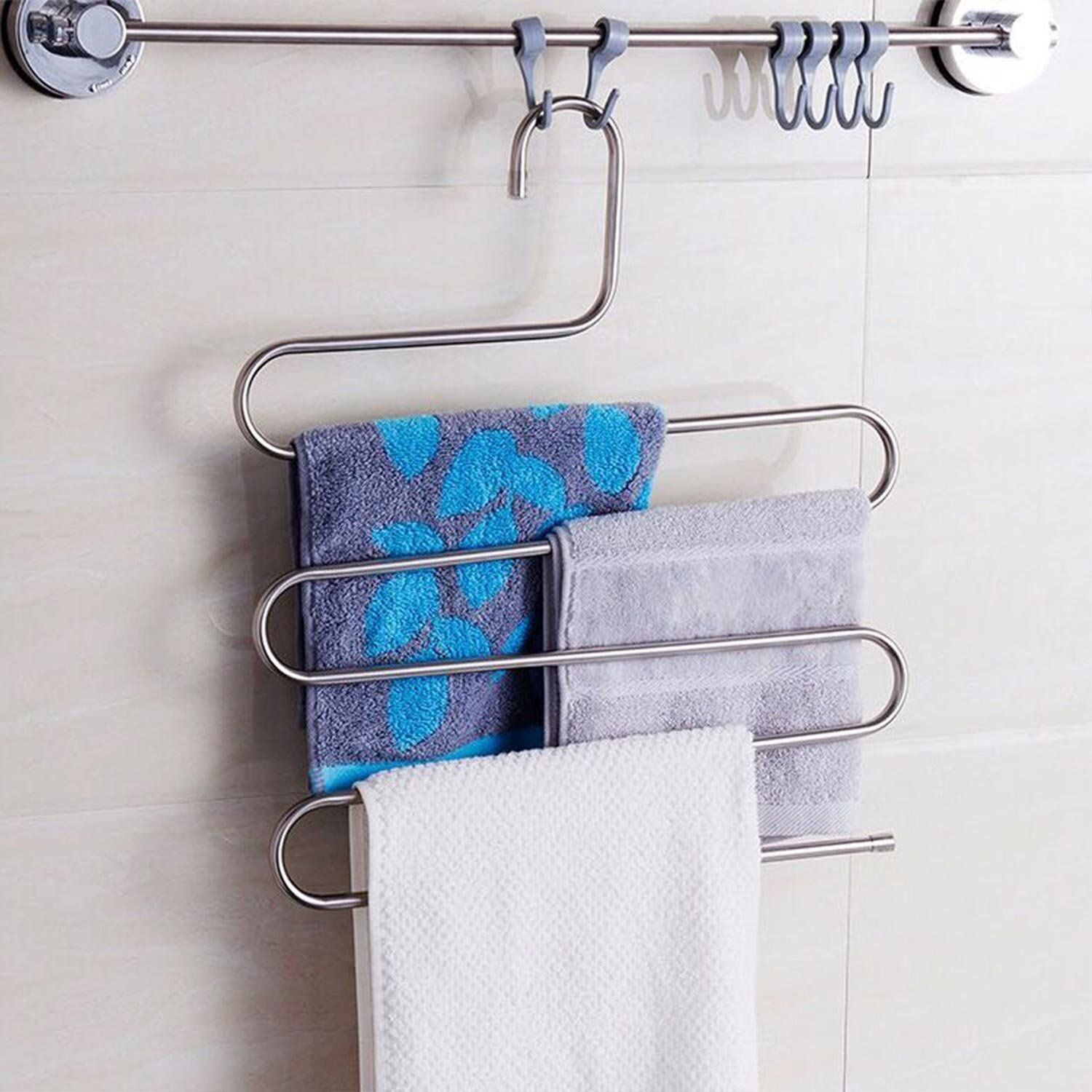 Pants Hangers Non-Slip S-Shape Trousers Hangers Stainless Steel Clothes Hangers Closet Storage Organizer for Pants (6 Pack ) โ image 4