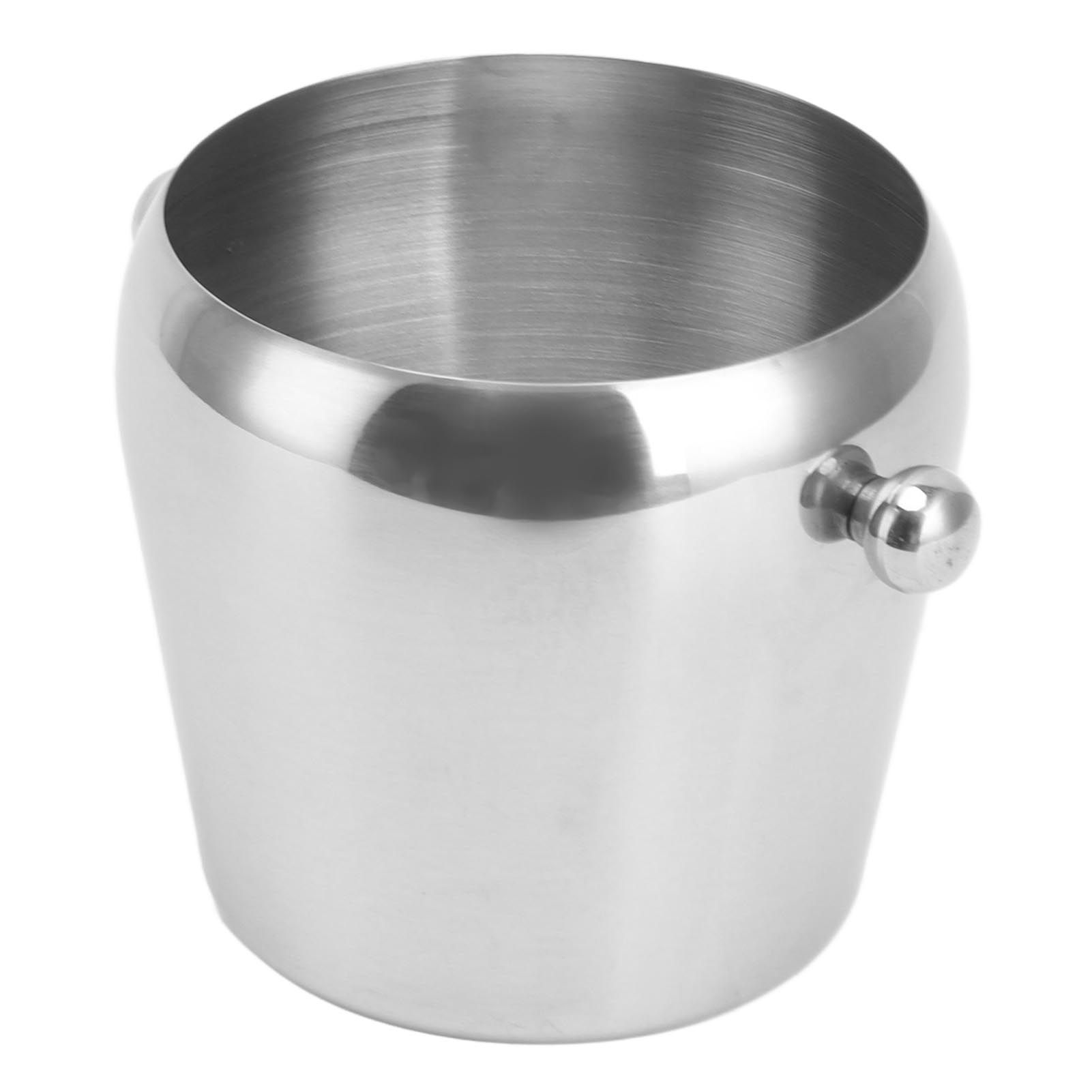 Stainless Steel Ice Bucket Champagne Ice Bucket Wine Chiller Bucket Beverage Tub with Smooth Handle for Home Bars Parties Silver Naked Small 1L — image 4