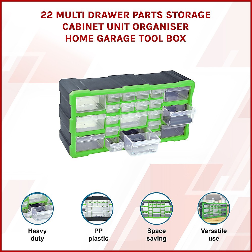 22 Multi Drawer Parts Storage Cabinet Unit Organiser Home Garage Tool Box โ image 3