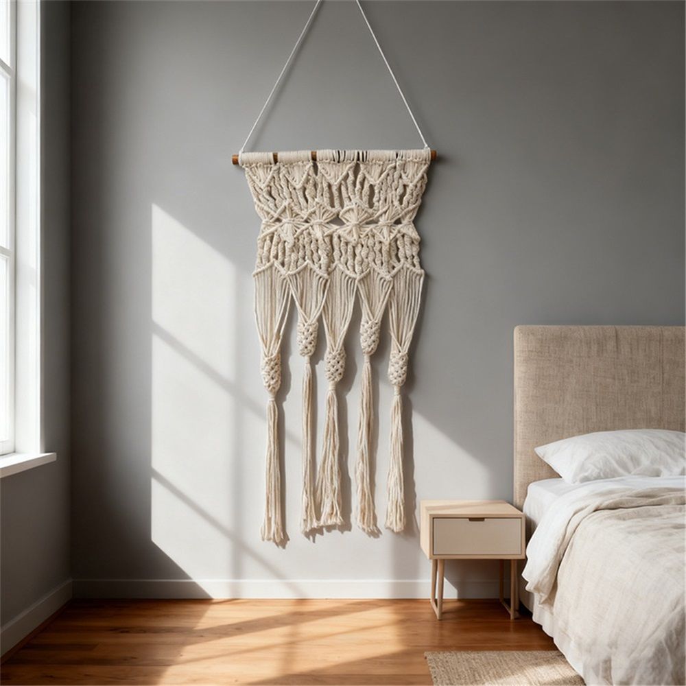 Wall Hanging Small Art - Woven Tapestry - Bohemian Style - Dining Room Wall, Living Room Decoration, Bedroom, Kitchen - Gift and Home Boho Chic Decor（115*40cm） — image 4