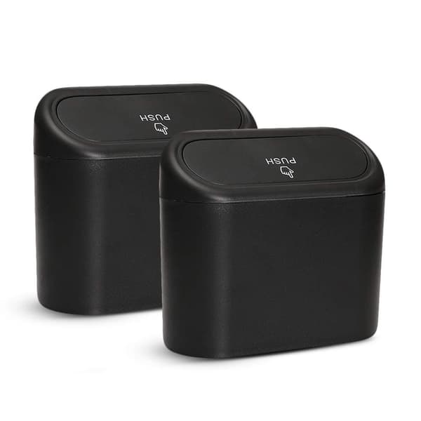 Car Trash Can, Waterproof Hanging Storage Box with Lid, 2-Pack Portable for Car /u0026 Office — image 2