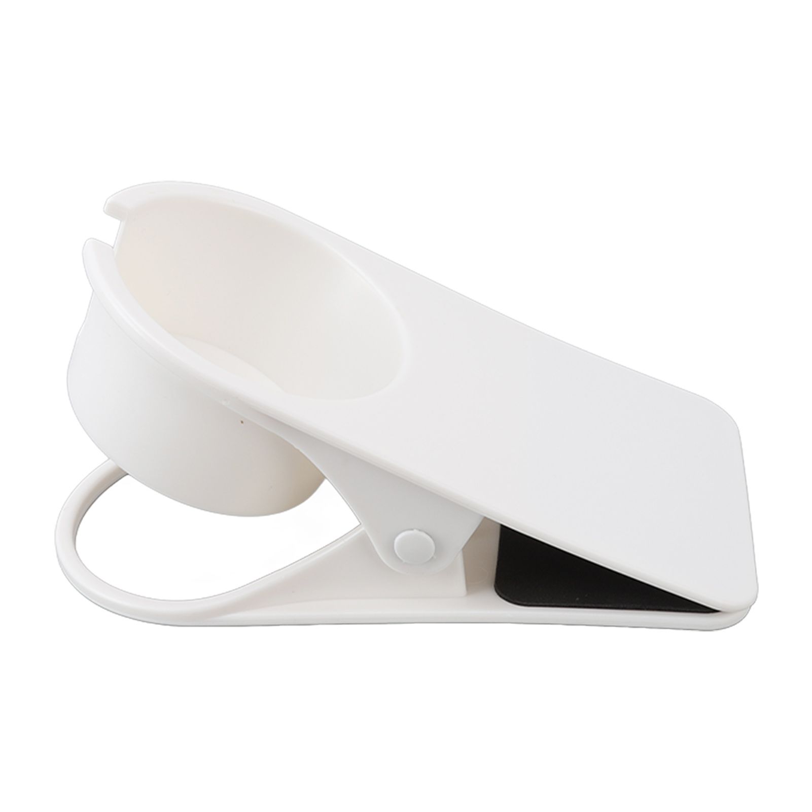 Cup Holder Clip Desk Side Glass Mug Bottle Clamp Stand Plastic for Home Office Storage White — image 2