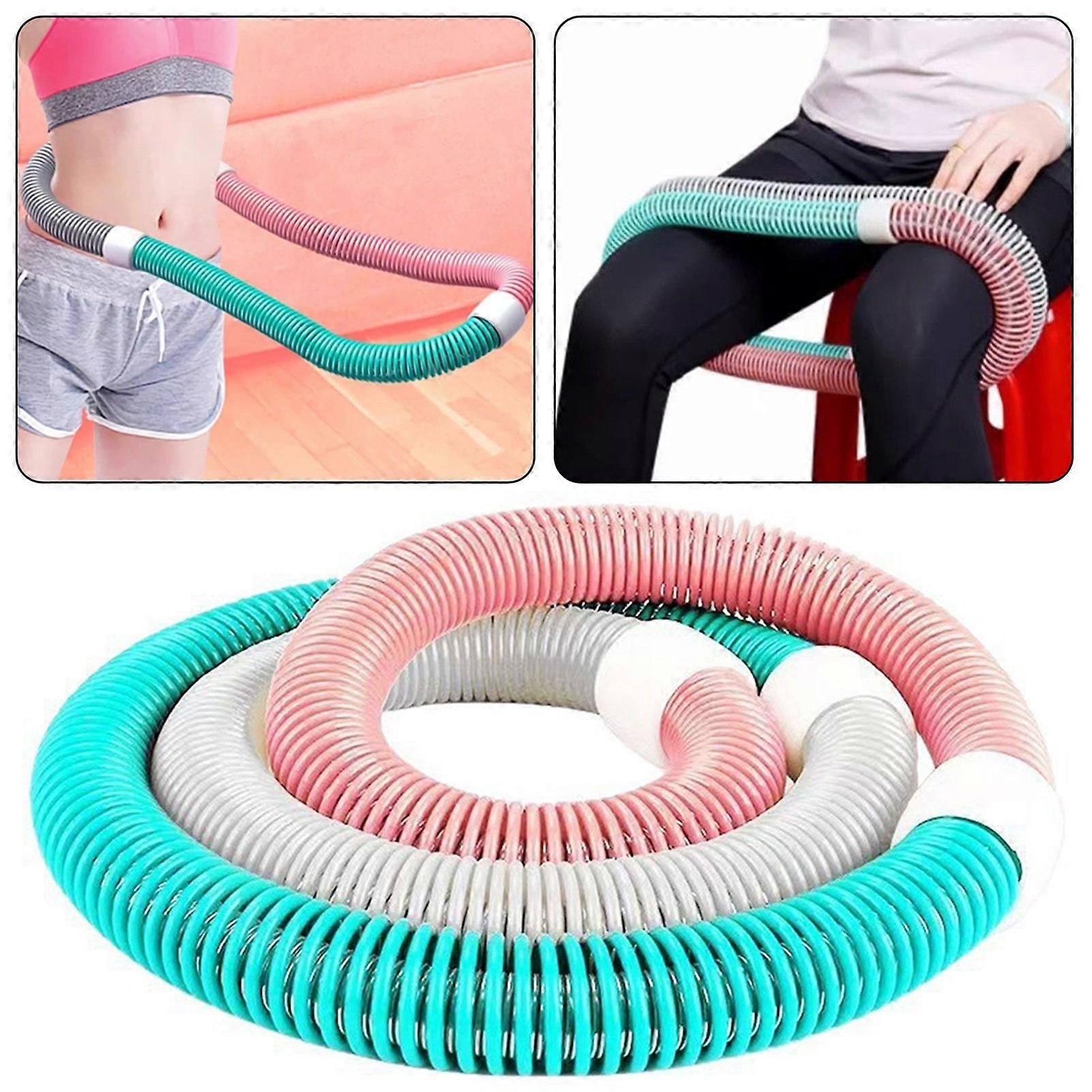 Foldable Weighted PVC Hula Hoop for Kids, Low Impact Sports Training Home Gym Exercise Workout Equipment Violet Pink — image 2