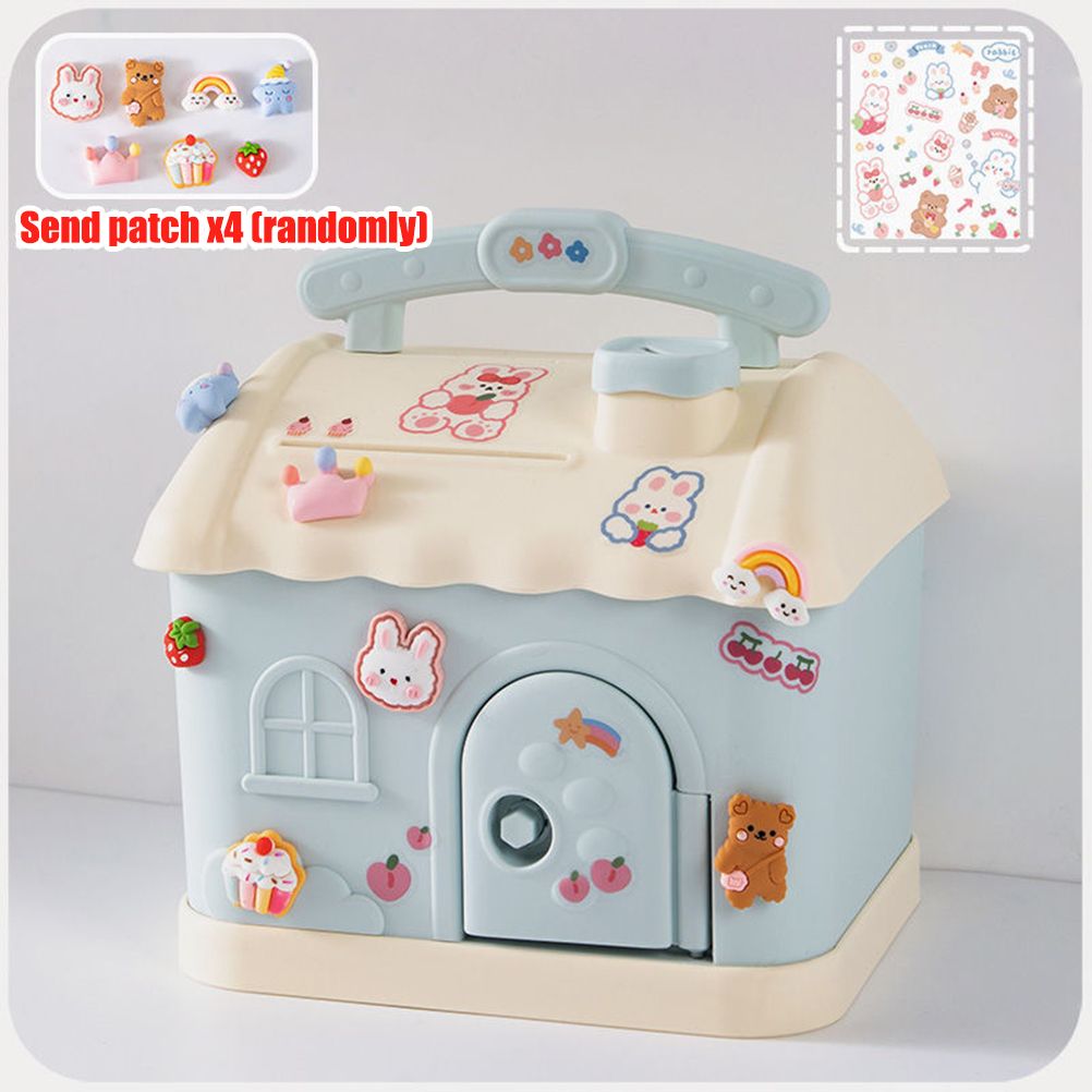Cartoon House Piggy Bank with 3D Sticker DIY Storage Money Box for Kids Adults Savings Coins Banknotes Box Gift โ image 3