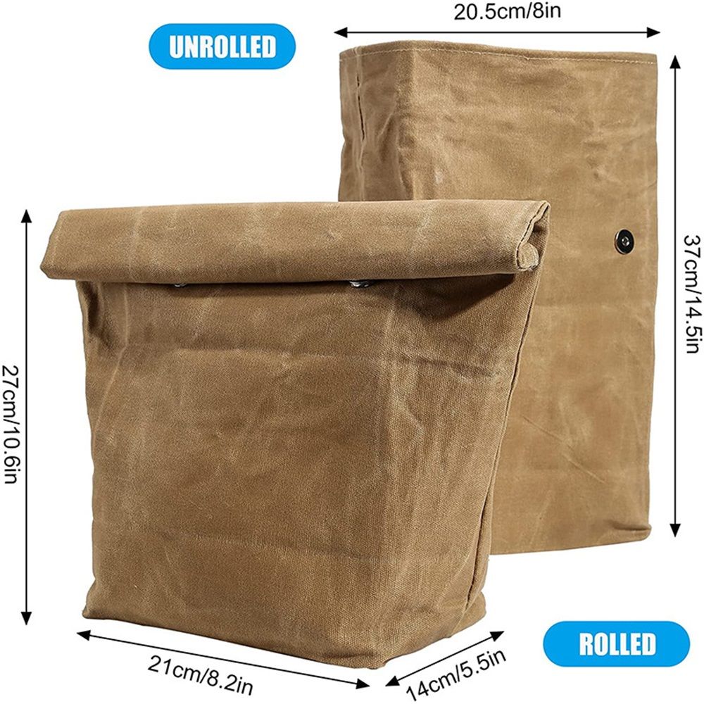 Waxed Canvas Lunch Bag – Reusable Insulated Paper Bag-Style Lunchbox for Adults – Leakproof & Durable Sack Lunch Box for Work, Picnic & Travel — image 5