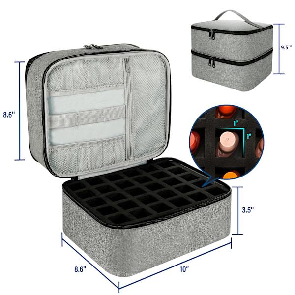 Nail Polish Storage Case with UV Light - Professional Organizer for Nail Kits, Gray_yux โ image 3
