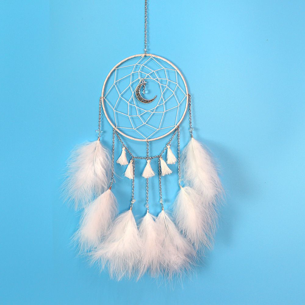 Nice Dream Grey Dream Catchers, Room Nursery Decor for Girls Boys, Handmade Feather Wall Decor Home Ornaments Craft (4pcs) — image 5