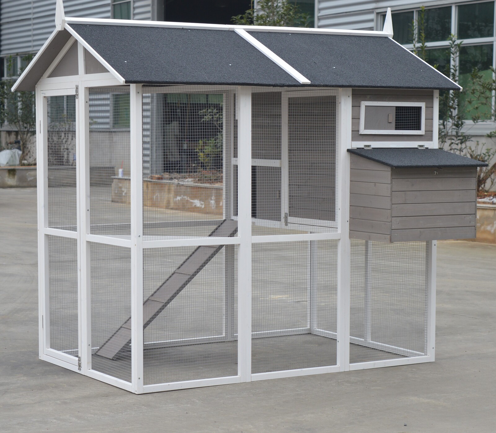 YES4PETS Grey XL Chicken Coop Rabbit Guinea Pig Hutch Ferret Hen Cat Bird House — image 2