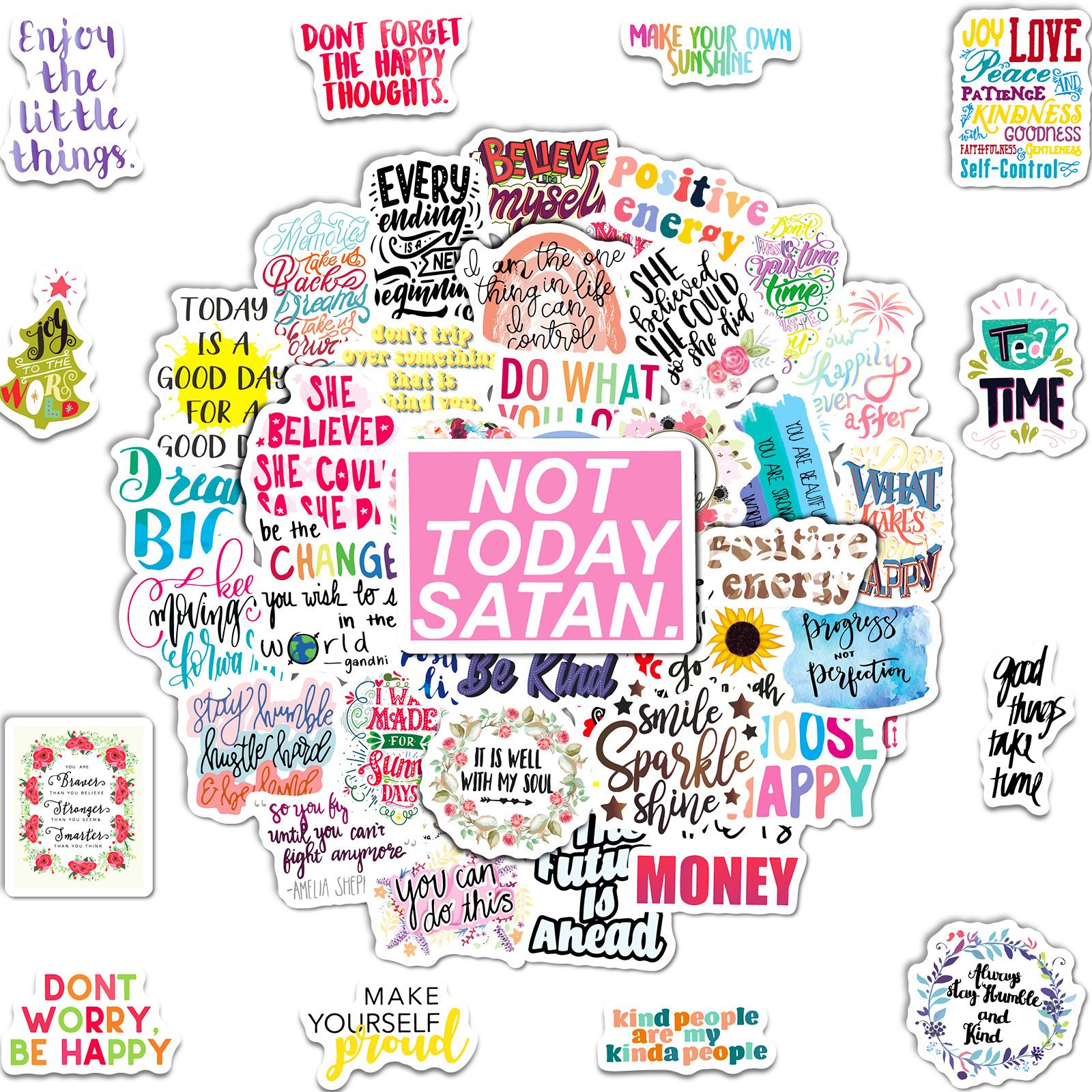 50 Pcs Inspirational Stickers Reward Motivational Decals for Teens Students Teachers Employees Water Bottle Motivational Stickers — image 3