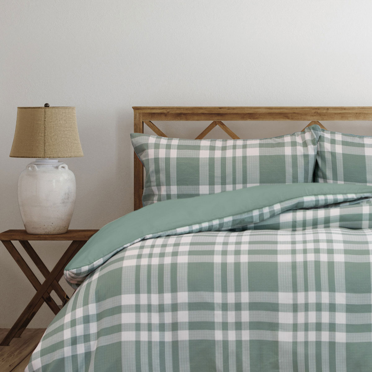 Ardor Ronan Green Plaid Jacquard Quilt Cover Set King — image 3