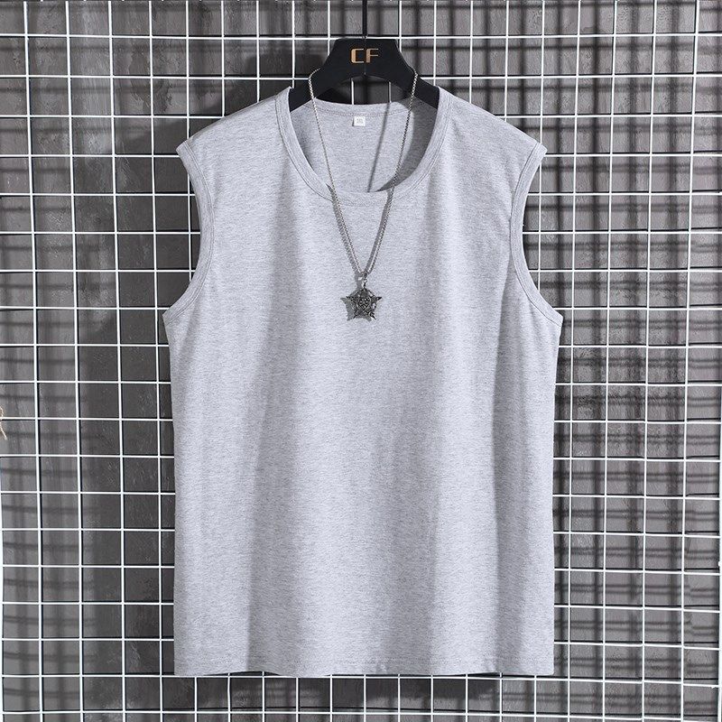 Menma Men Summer Cotton Sleeveless Loose Sports Crewneck Red XXXXL — image 3