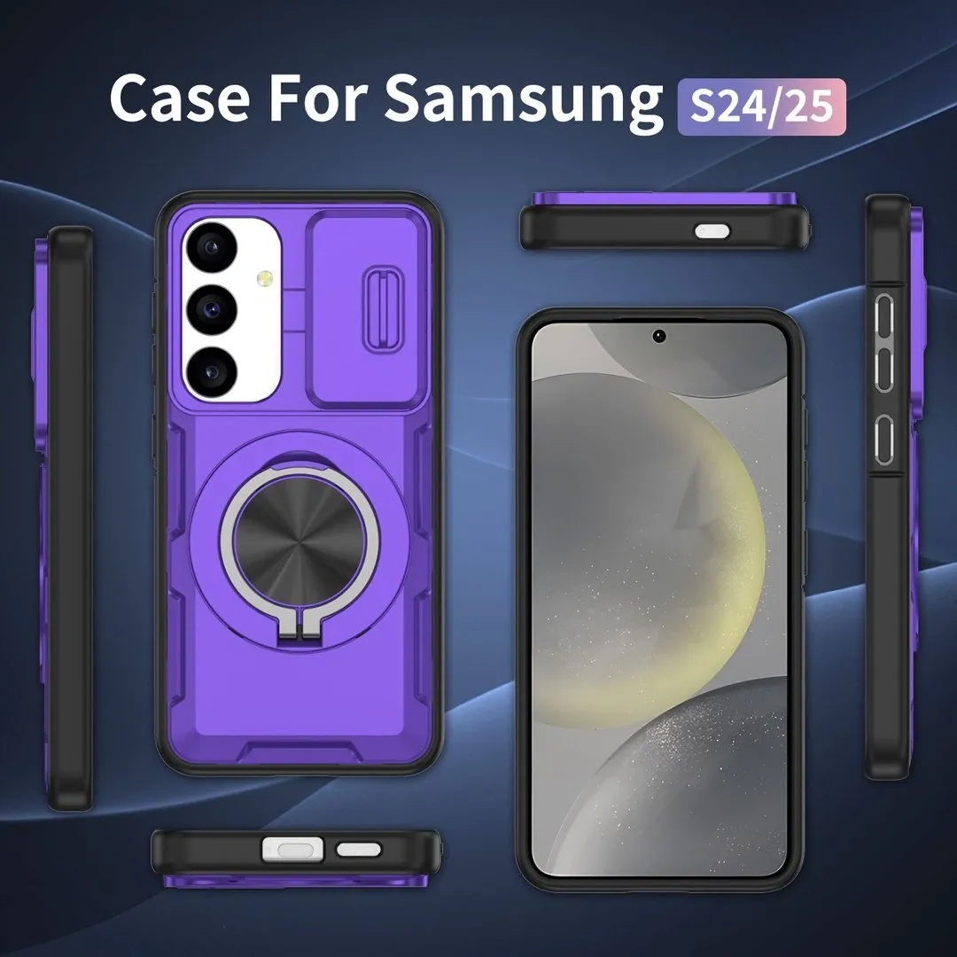 2-in-1 Magnetic Sliding Lens Case, Purple for Samsung S25 โ image 5