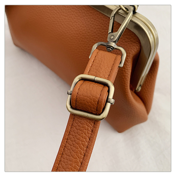 Khaki Purple Retro Women's Shell Handbag - European Style Clip Lock Closure PU Clutch/Shoulder Bag with Chain Strap โ image 4