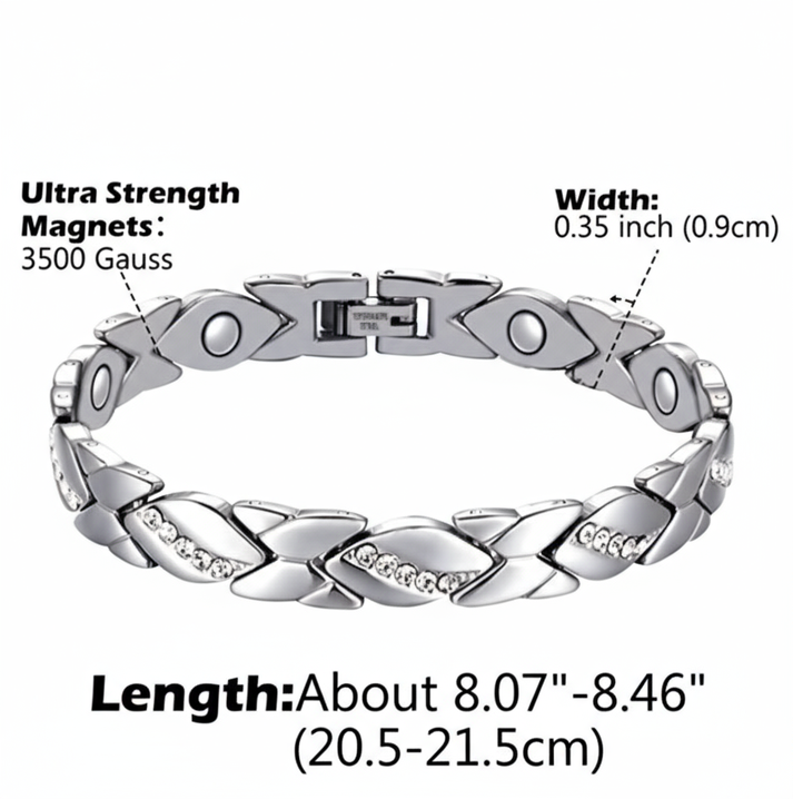 Christmas gift Stylish Ancient Copper Magnetic Therapy Bracelet with Diamond Accents - Enhance Health & Elegance（black） — image 3