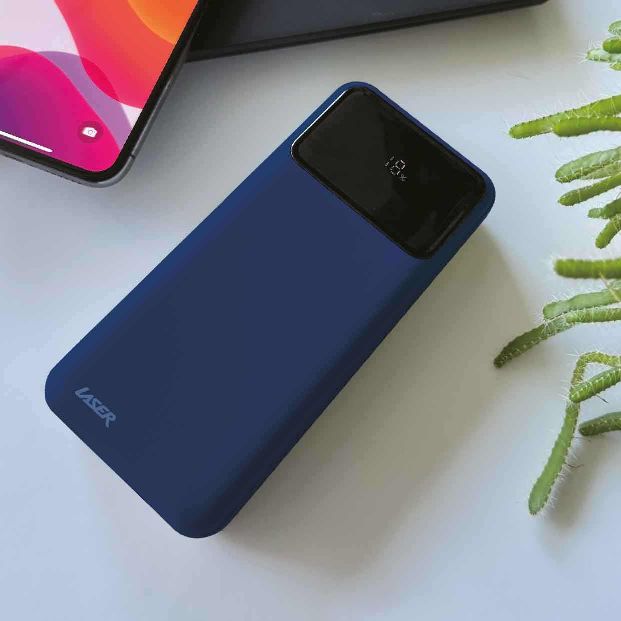 Laser 10000mAh Powerbank 18W PD with LED Navy โ image 2