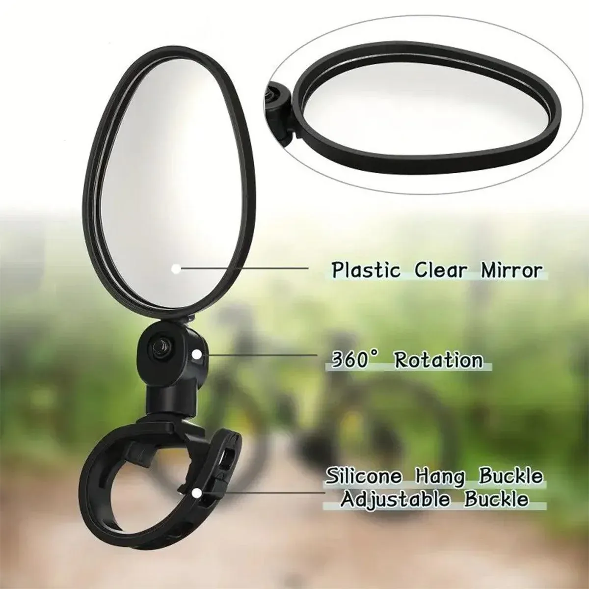 2pcs Bike Rear View Mirrors Adjustable Mountain Bike Handlebar Mirrors Cycling — image 6
