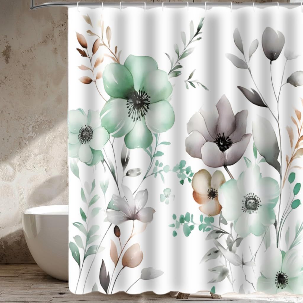 Watercolour Floral Shower CurtainShower Curtains for Bathroom โ image 5