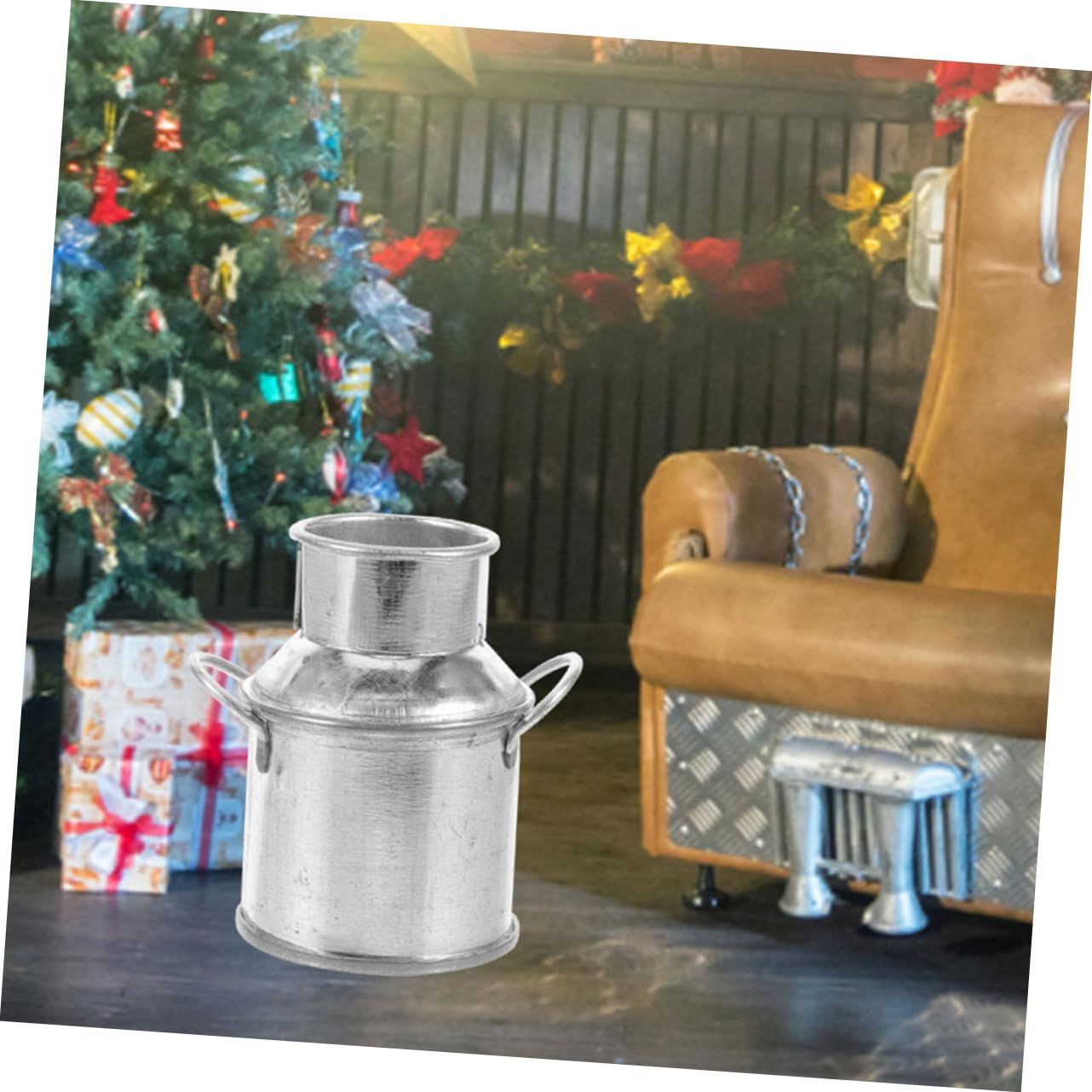 2pcs Doll House Tin Bucket Mini Doll House Decor Miniature Flowers Bucket Miniature Buckets Ornament Mini Milk Jug — image 4