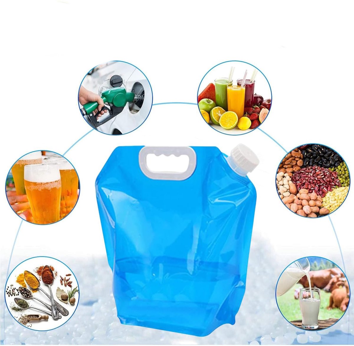 Collapsible Water Jerrycan - 4-Piece Water Reservoir Set - 5 and 10 Liter Flexible Water Jerrycan with Closed Lid and Faucet Switch - Emergency Water Reservoir — image 5