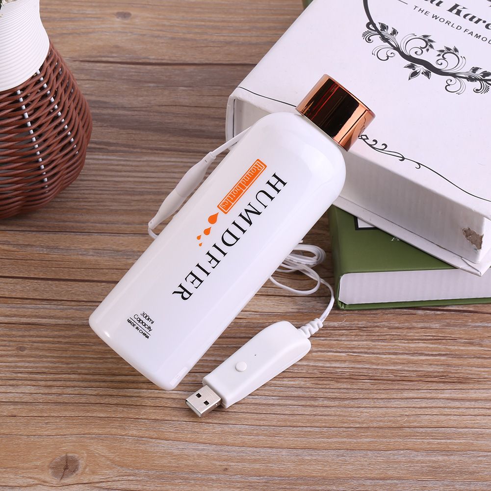 1Pc 300ml Bottle Shape USB Ultrasonic Cool Mist Humidifier Air Purifier Home Office Use (Gold) โ image 5