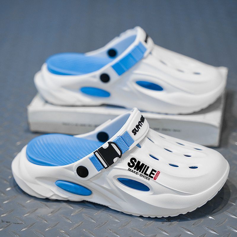Unisex Clog Sandals Open Toe Slip-On Sandals Soft Sole Walking Shoes Outdoor - Black and gray - Size 11(AU11/EU44) — image 3