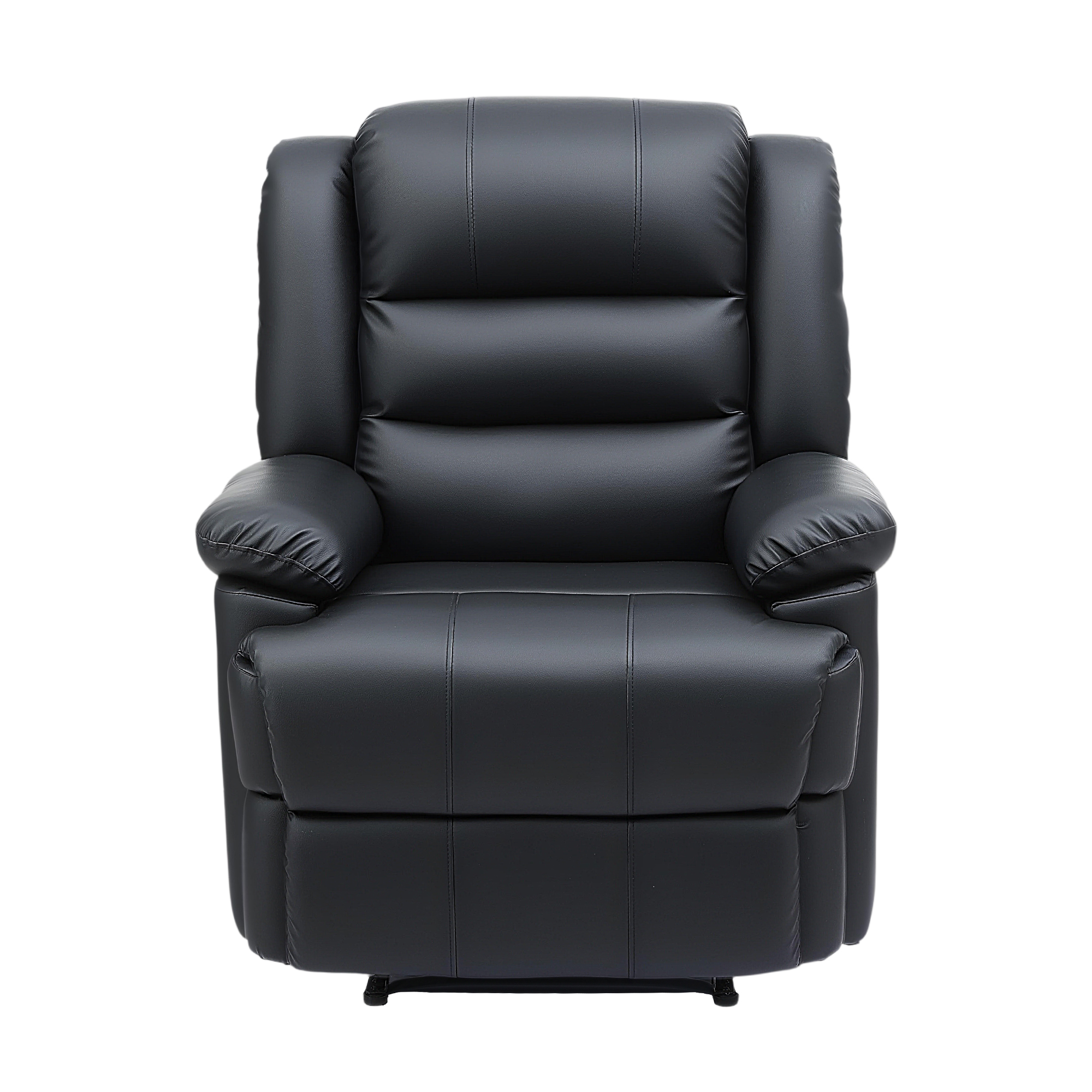 Artiss Manual Recliner Chair Leather Reclining Sofa with 16color Led Black โ image 3