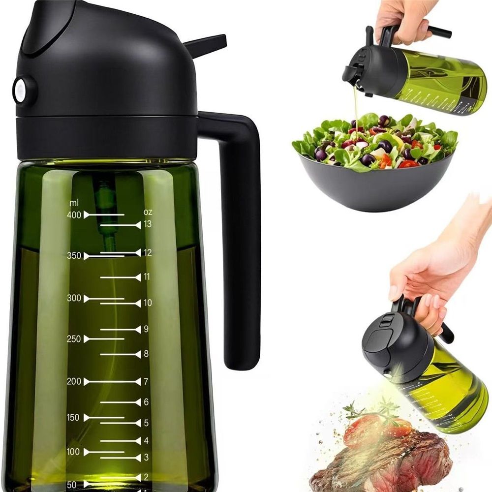 16oz/470ml Glass Olive Oil Sprayer for Cooking β 2 in 1 Olive Oil Dispenser Bottle for Kitchen Gadgets and Air Fryer Accessories, Salad, BBQ - Black β image 3
