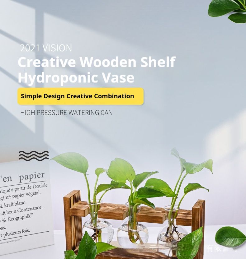 HydroponicWoodenFramewithSnap-On-Heart-ShapedSingleBottle โ image 3