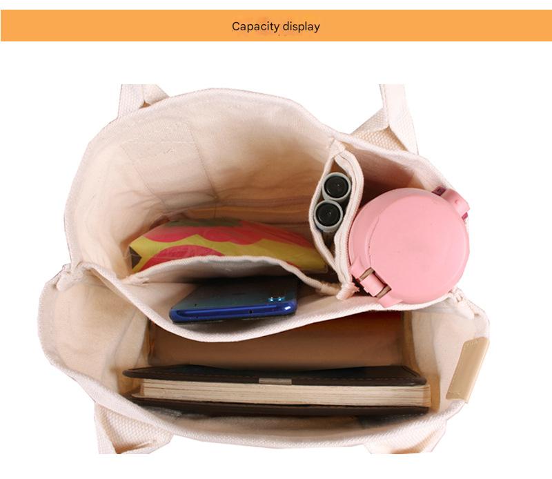 Pink Canvas Lunch Tote Bag - Stylish Handbag with Multiple Compartments for Women โ image 2