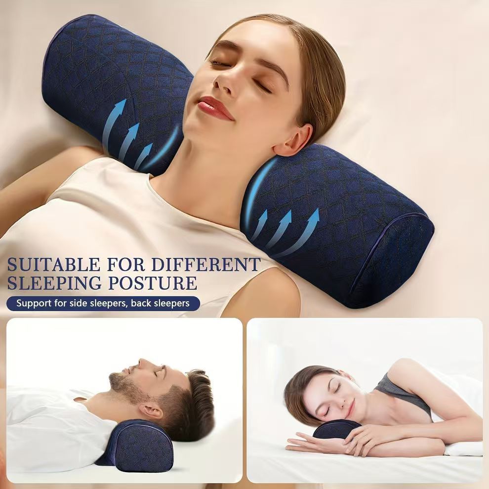 1pc Cervical Support Pillow - Ergonomic Neck Care for On-the-Go Comfort & Instant Relaxation Products,Leg Cushion Dark Blue — image 5