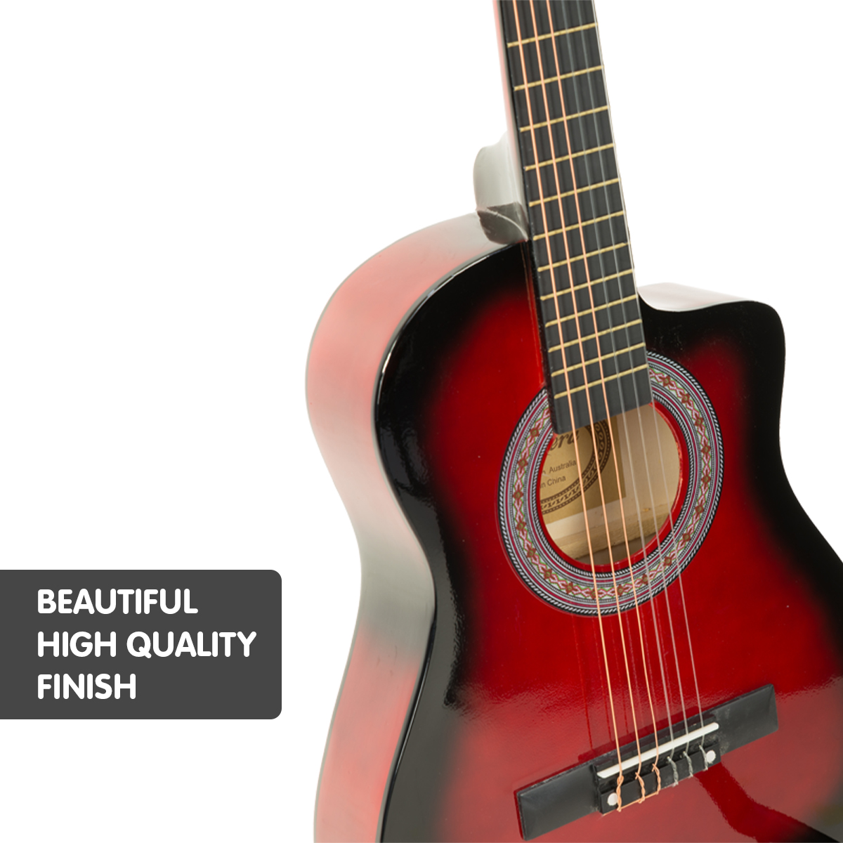 Karrera Childrens Acoustic Guitar Kids - Red β image 3