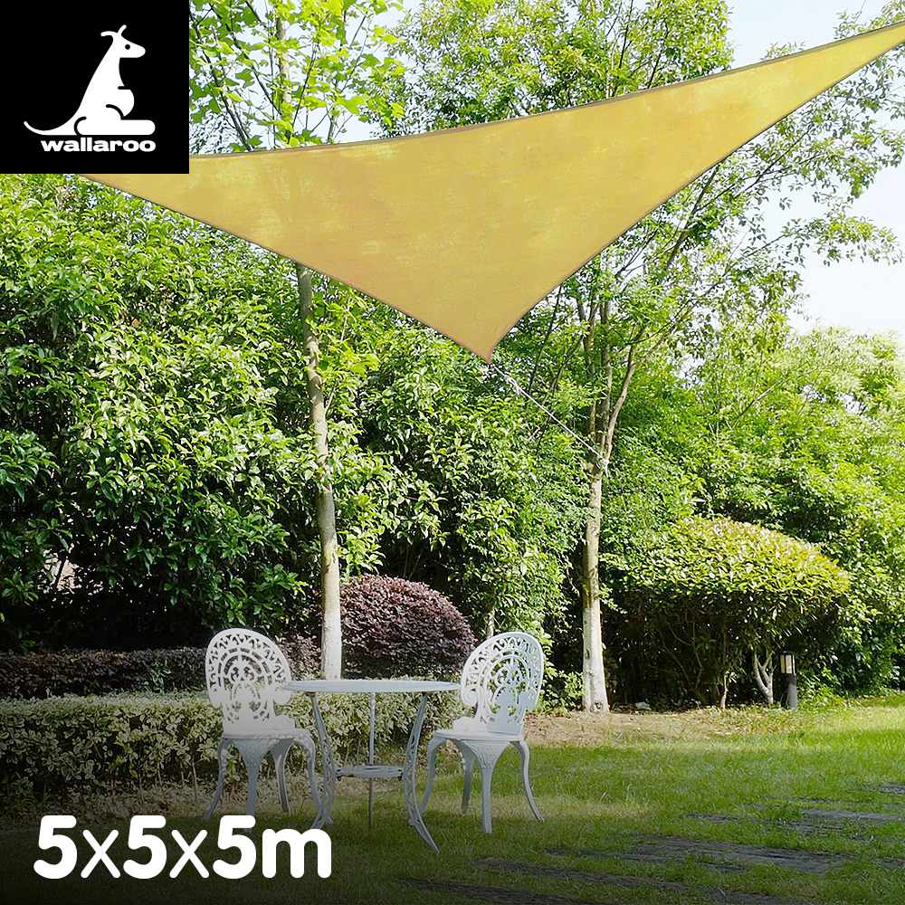 Wallaroo Triangle Shade Sail 5m x 5m - Sand — image 2