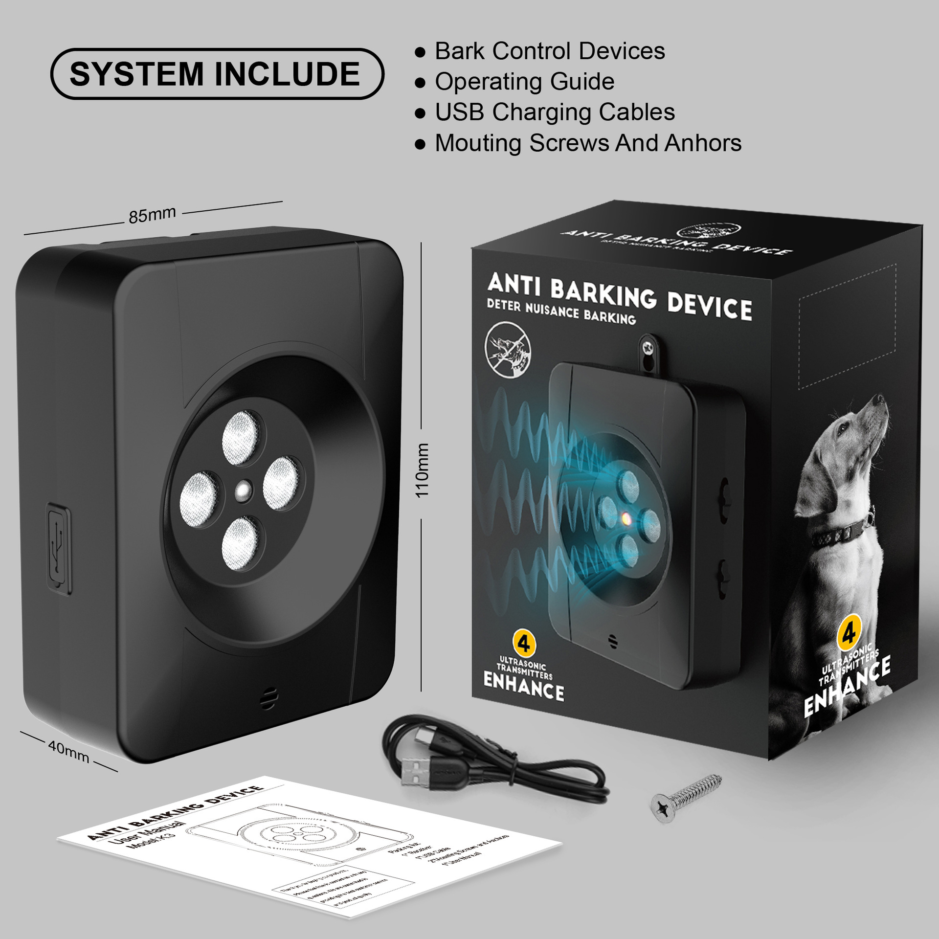 Ultrasonic Dog Bark Control Device – Smart Outdoor Anti-Bark and Dog Repellent Trainer — image 4