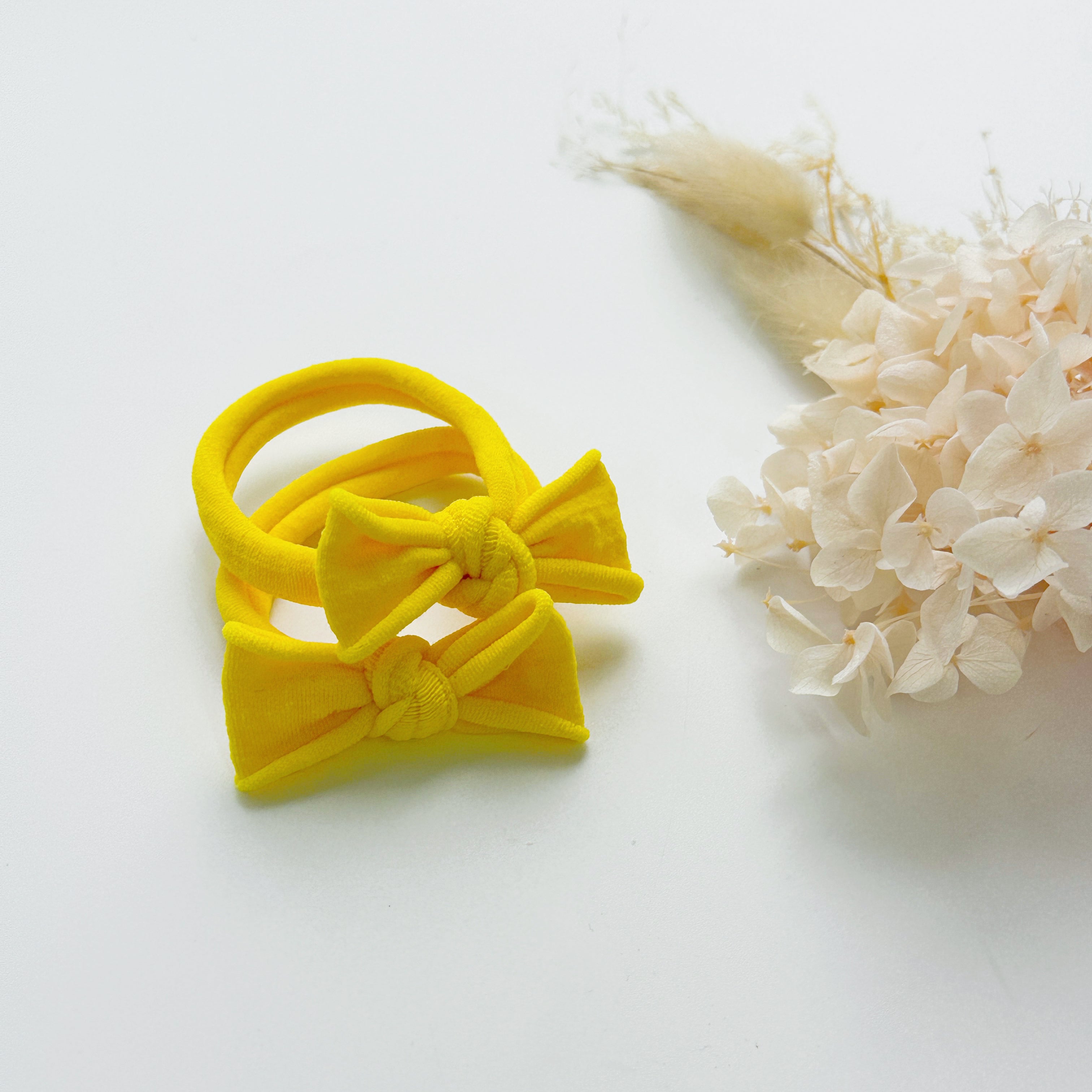 Handmade Simple Bows - School colours - Yellow - 3 pairs (save 15%) — image 2