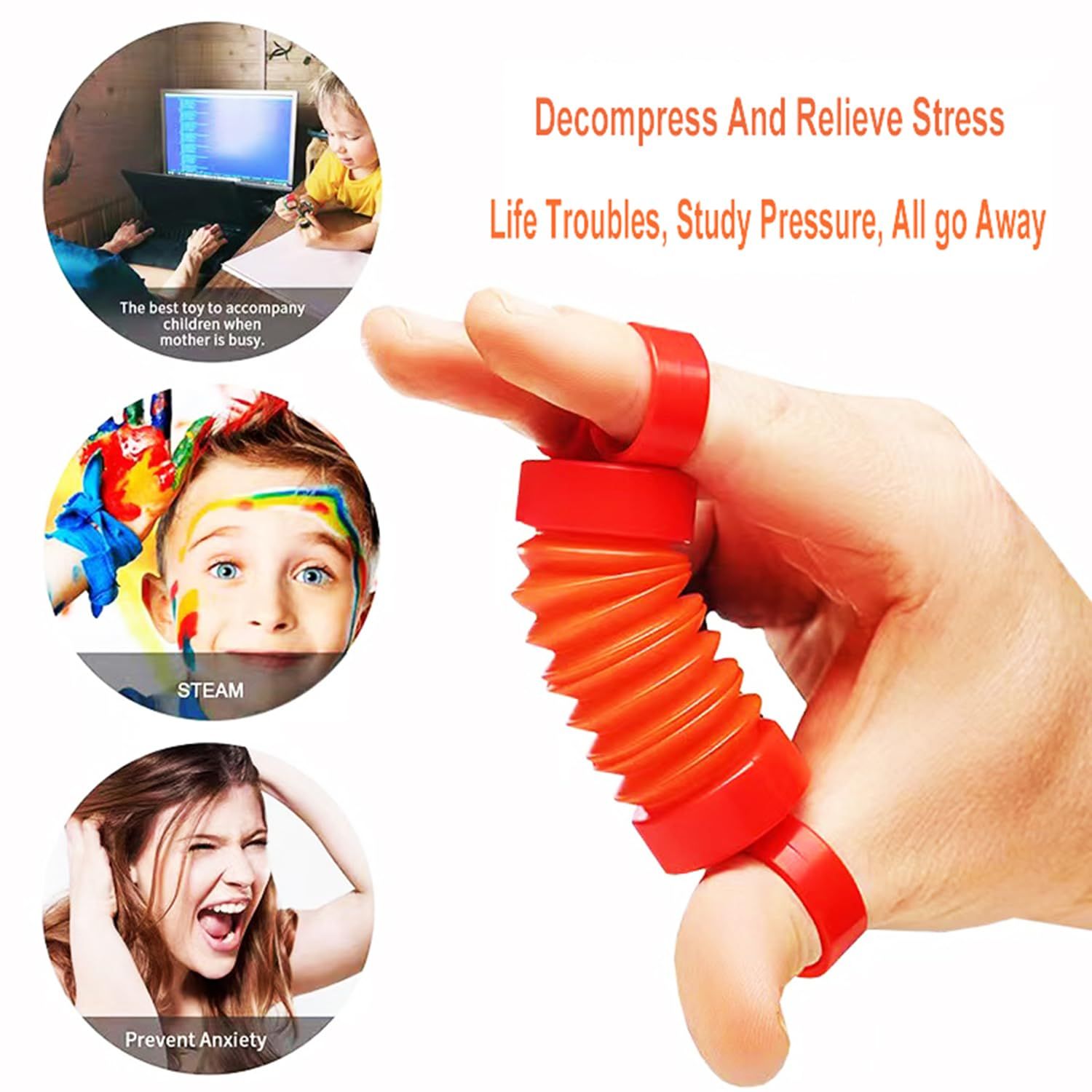 Toys, Stocking Stuffer Pack of 2 Finger Fidgets for Men, Women, and Young Adults, Finger Strengthener and Exerciser Sensory Toy — image 3