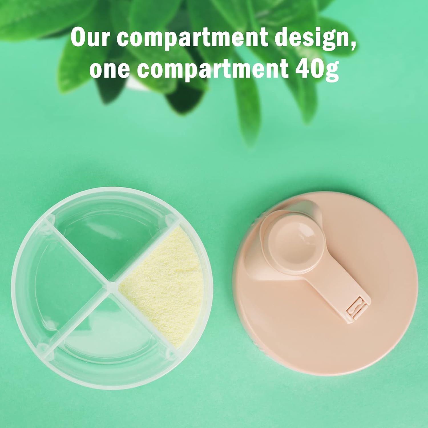 Baby Formula Dispenser On The Go, Non-Spill Rotating Four-Compartment Formula Container to Go, Milk Powder Kids Snack Container for Infant Toddler Travel โ image 3