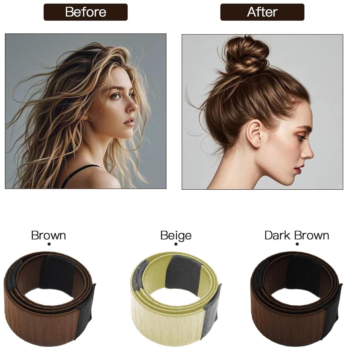 4-piece bun maker - Magic hairband - For children and women - DIY styler - Easily create a ballerina hairstyle - Create a perfect bun - Hairband - Bun maker — image 5